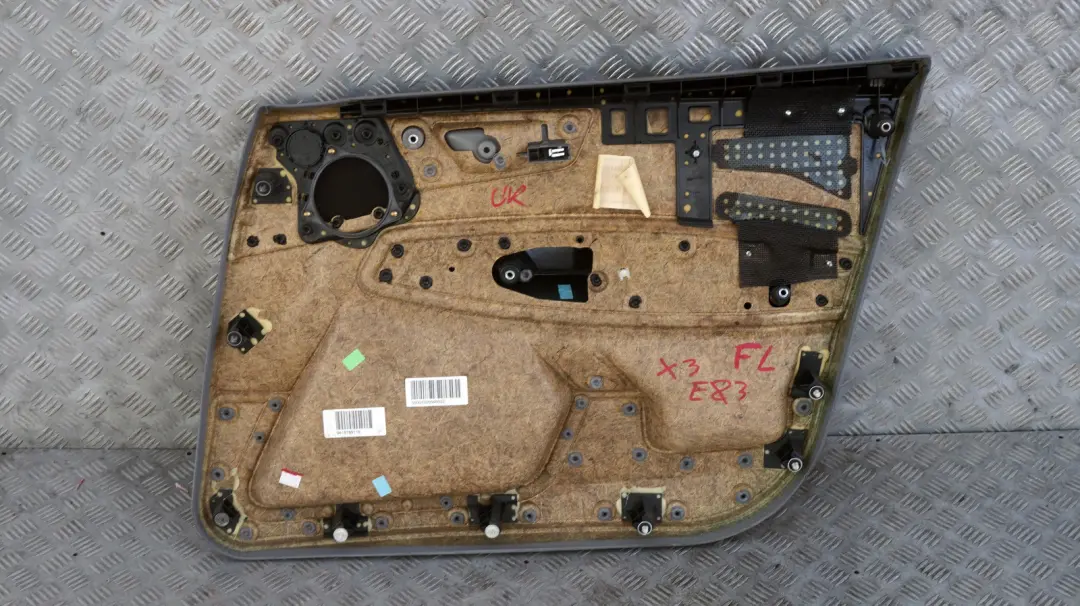 Front Left N/S Door Card Lining Leather Ambiente Grau Grey to BMW X3 Series E83 with Part number 3418847 BMW X3 Series E83 Front Left N/S Door Card Lining Leather Ambiente Grau Grey - SKU 3418847 - Part number 3418847