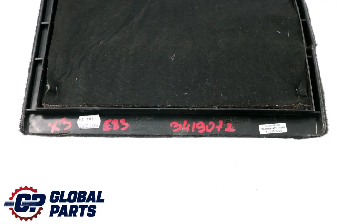 Trunk Flap Trim Left N/S Boot Cover Anthtacite Black to BMW X3 E83 with Part number 3419072 BMW X3 E83 Trunk Flap Trim Left N/S Boot Cover Anthtacite Black - SKU 3419072 - Part number 3419072