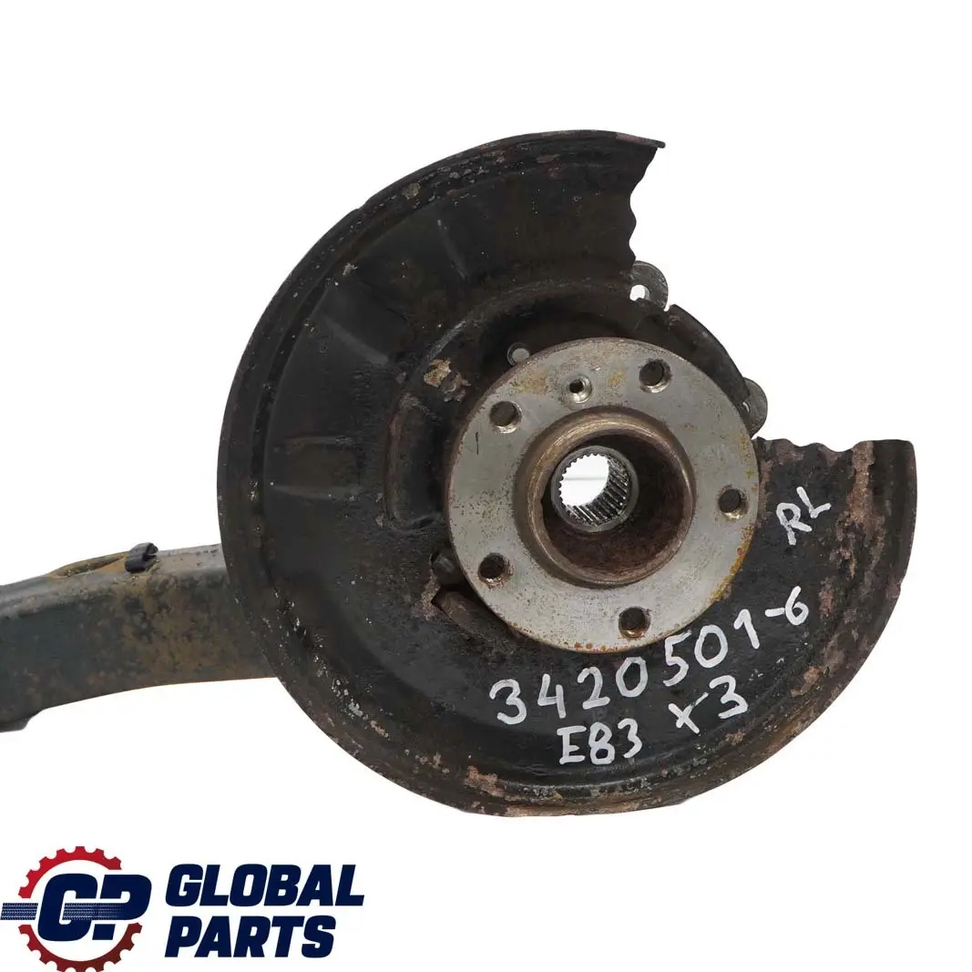 Eje Trasero Izquierdo Suspensión Pierna Brazo Cubo Soporte para BMW X3 E83 con número de pieza 3420501 BMW X3 E83 Eje Trasero Izquierdo Suspensión Pierna Brazo Cubo Soporte - SKU 3420501-6 - Número de pieza 3420501