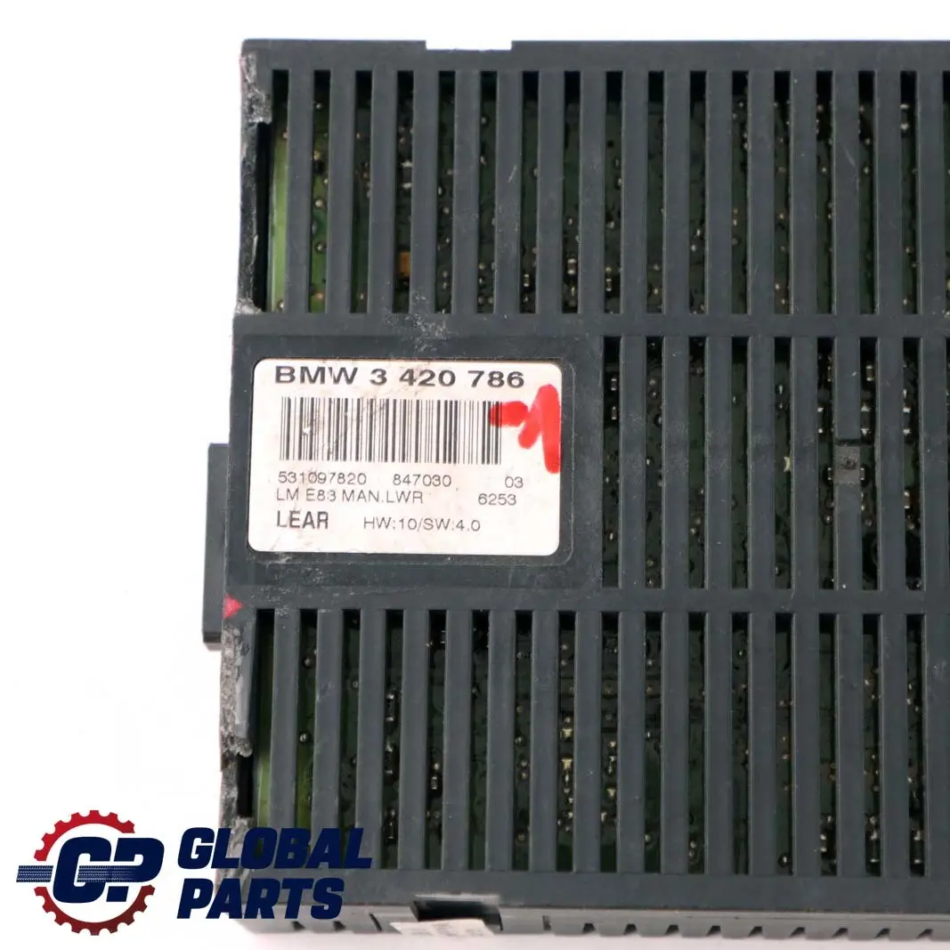 Light Control Module Lear LM MAN.LWR 6131 to BMW X3 Series E83 1 with Part number 3420786 BMW X3 Series E83 1 Light Control Module Lear LM MAN.LWR 6131 - SKU 3420786-1 - Part number 3420786