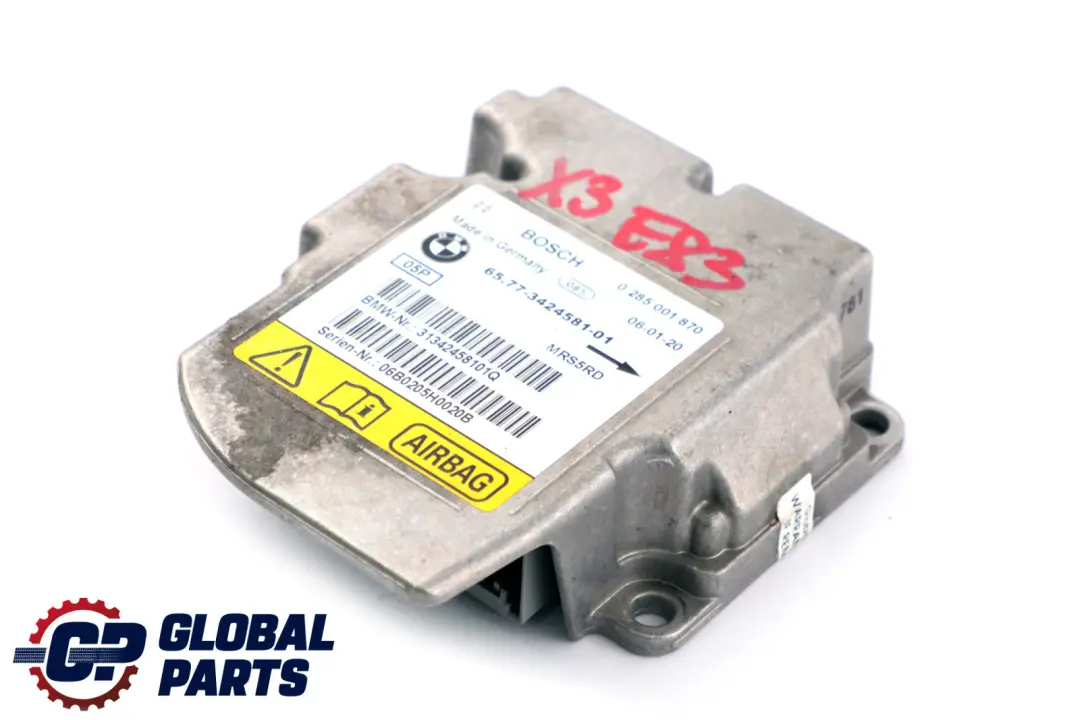 Airbag Control Unit Module ECU 6577 to BMW X3 Series E83 with Part number 3424581 BMW X3 Series E83 Airbag Control Unit Module ECU 6577 - SKU 3424581 - Part number 3424581