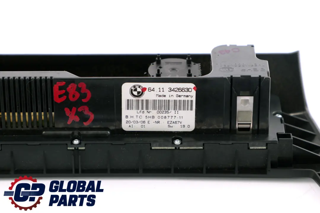 BMW X3 E83 Automatic Air Conditioning Climate Control Panel Black - SKU 3426630 - Part number 3417544