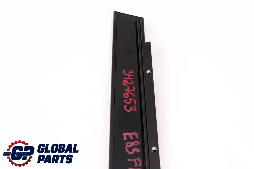 Front Left Finisher Window Frame B-pillar Door SCHWARZ to BMW X3 Series E83 LCi with Part number 51333427653 BMW X3 Series E83 LCi Front Left Finisher Window Frame B-pillar Door SCHWARZ - SKU 3427653 - Part number 51333427653