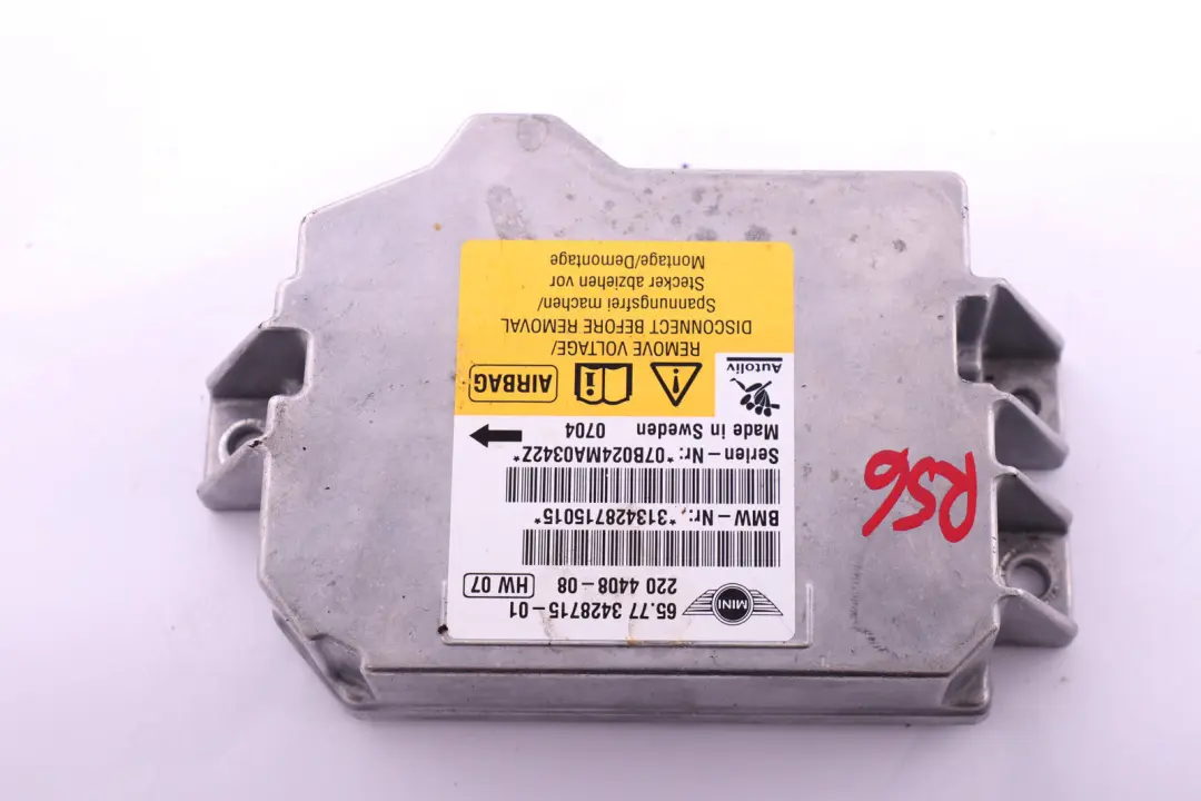 Sensor moduł airbag poduszki do MINI R55 R56 o numerze 3428715 MINI R55 R56 Sensor moduł airbag poduszki - SKU 3428715 - Numer Części 3428715