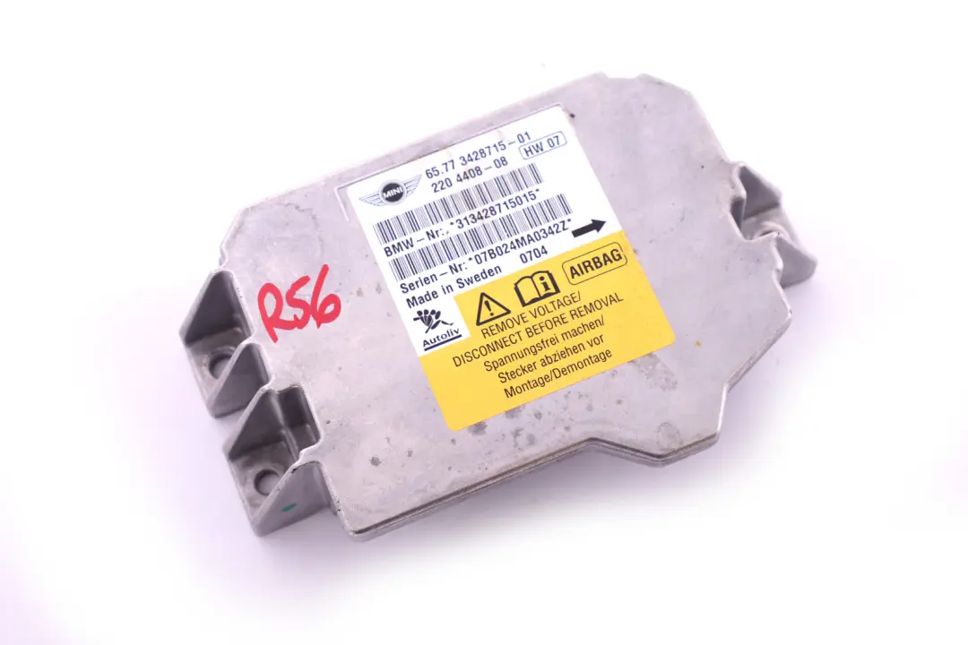 Airbag ECU Modulo De Control para MINI Cooper One R56 R55 R58 R60 R61 con número de pieza 3428715 MINI Cooper One R56 R55 R58 R60 R61 Airbag ECU Modulo De Control - SKU 3428715 - Número de pieza 3428715