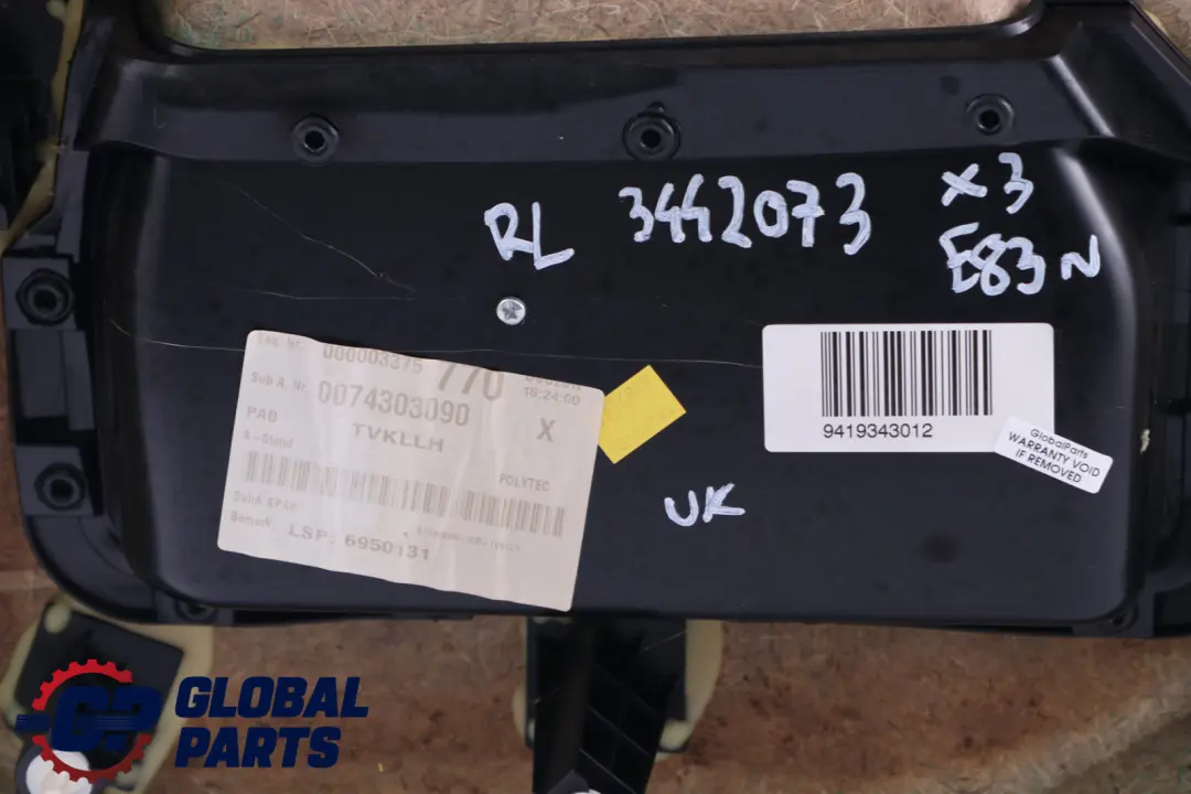 BMW X3 Series E83 LCI Rear Left N/S Door Card Lining Trim Leather Black - SKU 3442073 - Part number 3442073