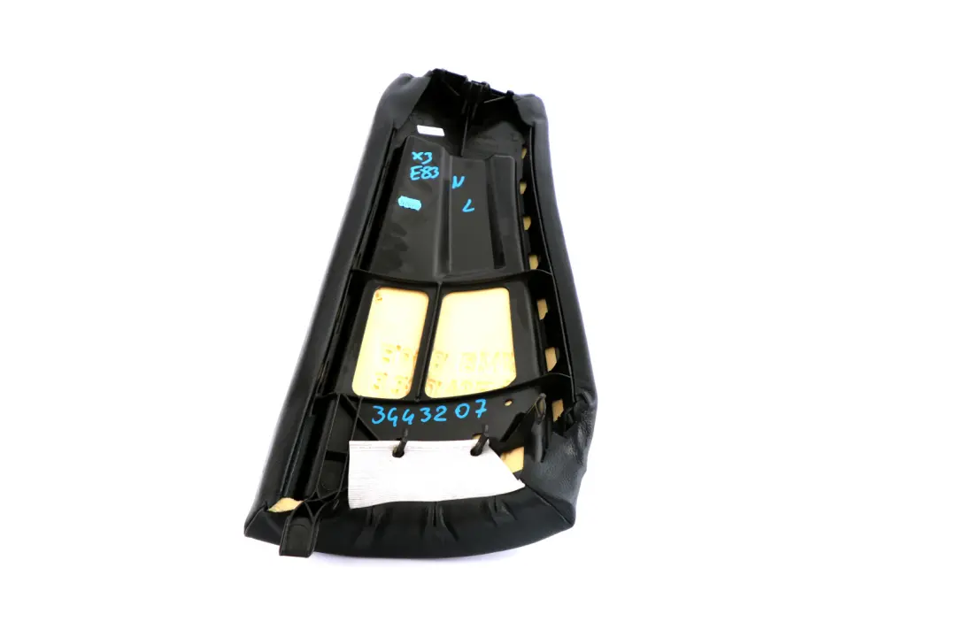 Asiento Trasero Izquierdo Panel Lateral Cuero Negro 3330437 para BMW E83 LCI con número de pieza 3443207 BMW E83 LCI Asiento Trasero Izquierdo Panel Lateral Cuero Negro 3330437 - SKU 3443207 - Número de pieza 3443207