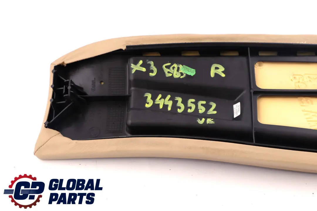 BMW X3 E83 Rear Seat Right O/S Lateral Panel Trim Leather Beige - SKU 3443552 - Part number 3443552