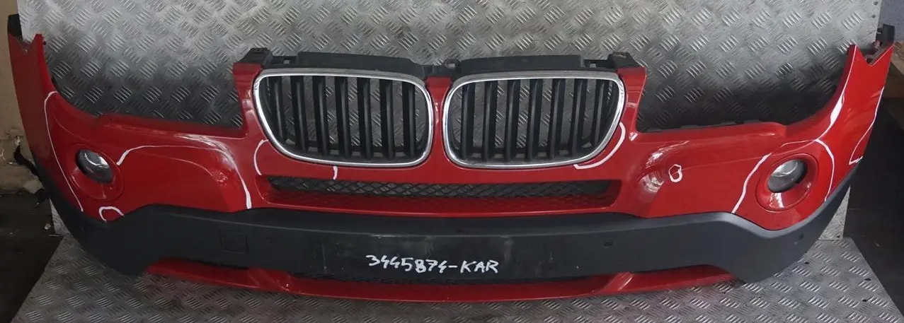 BMW X3 E83 LCI Predný Nárazník Kompletný PDC Karmínovo Červený - A61
