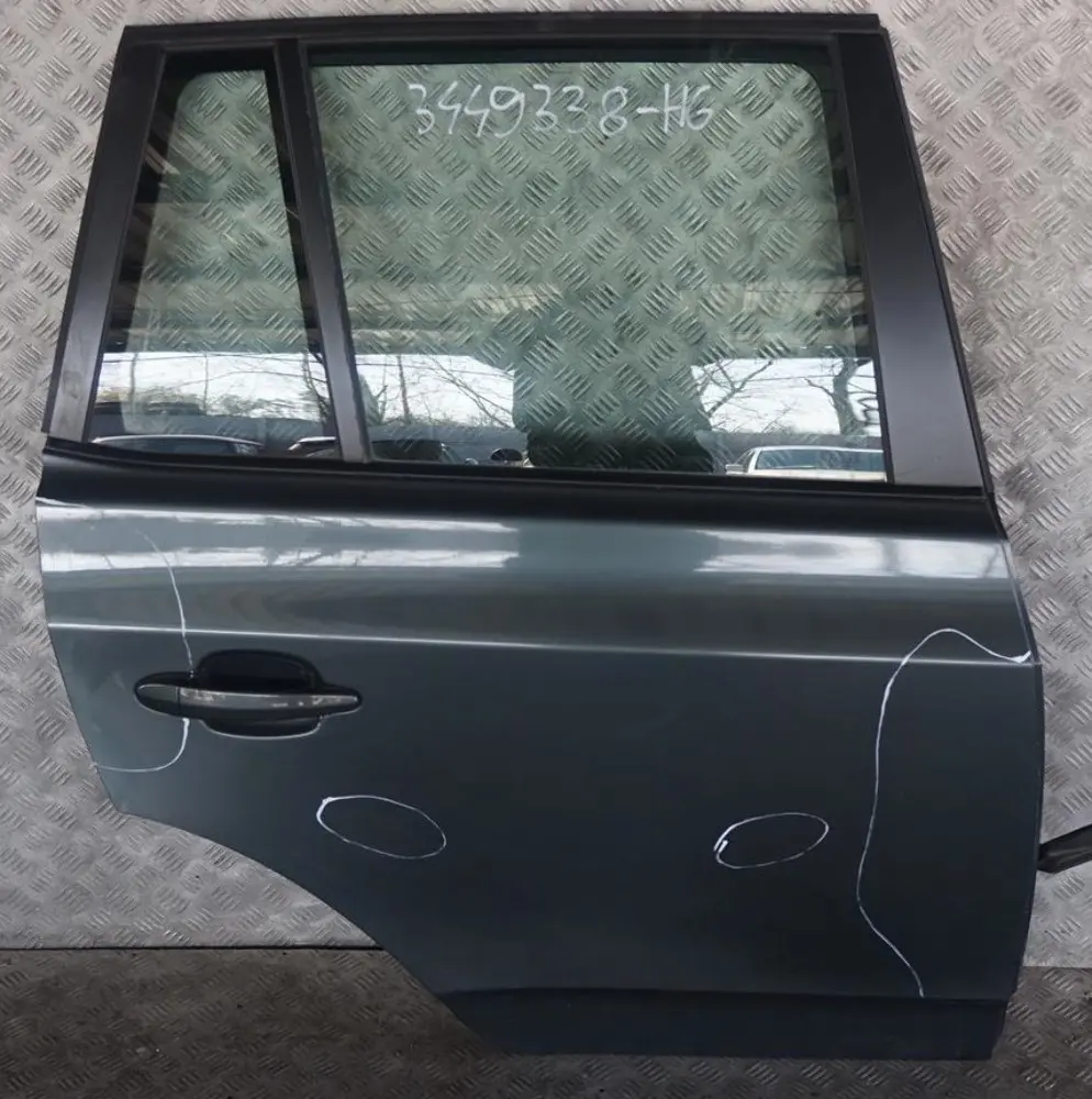 Door Rear Right O/S Highland Green Metallic - A11 to BMW X3 Series E83 with Part number 3449338 BMW X3 Series E83 Door Rear Right O/S Highland Green Metallic - A11 - SKU 3449338-HG - Part number 3449338