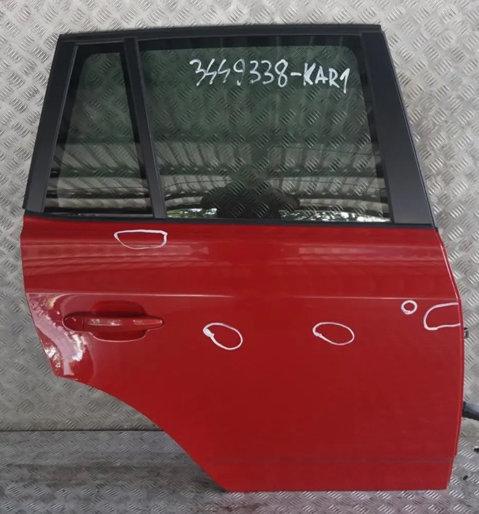 Door Rear Right O/S Karmesinrot Crimson Red - A61 to BMW X3 Series E83 with Part number 3449338 BMW X3 Series E83 Door Rear Right O/S Karmesinrot Crimson Red - A61 - SKU 3449338-KAR1 - Part number 3449338