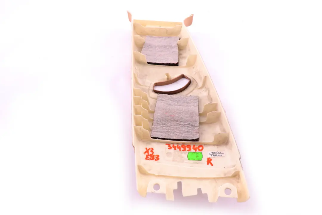 Verkleidung Blende B Säule Rechts Sandbeige Beige 3330446 für BMW X3 E83 LCI mit Teilenummer 3449940 BMW X3 E83 LCI Verkleidung Blende B Säule Rechts Sandbeige Beige 3330446 - SKU 3449940 - Teilenummer 3449940