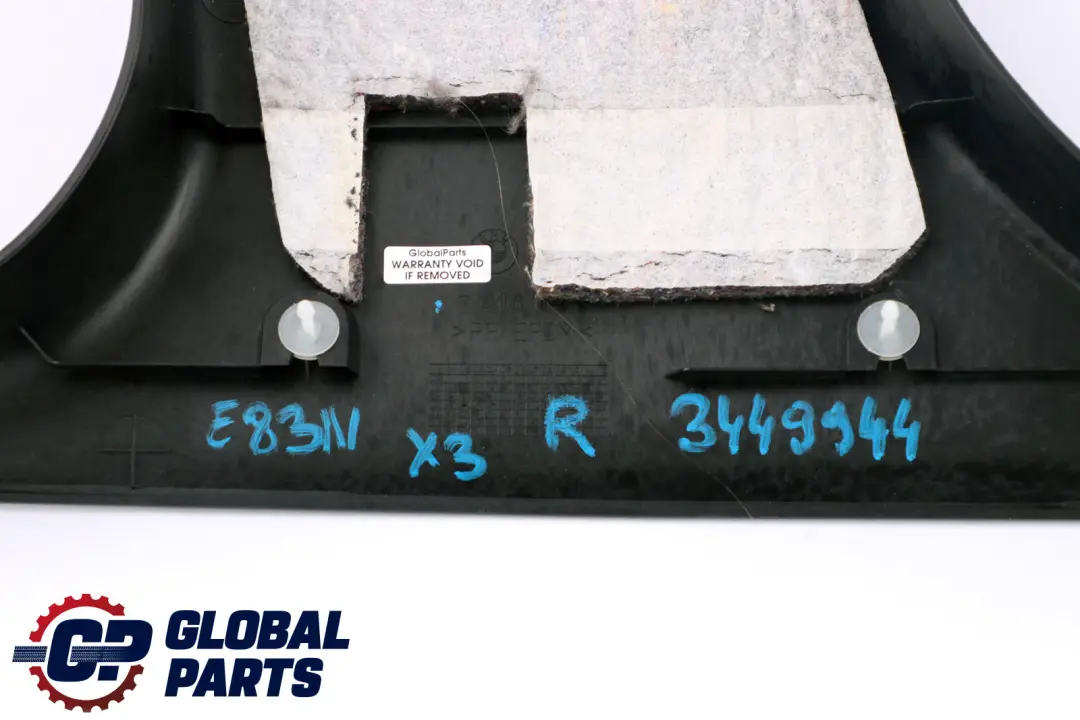 Tapa Columna B Embellecedor Inferior Derecha Antracita 3416074 para BMW E83 LCI con número de pieza 3449944 BMW E83 LCI Tapa Columna B Embellecedor Inferior Derecha Antracita 3416074 - SKU 3449944 - Número de pieza 3449944