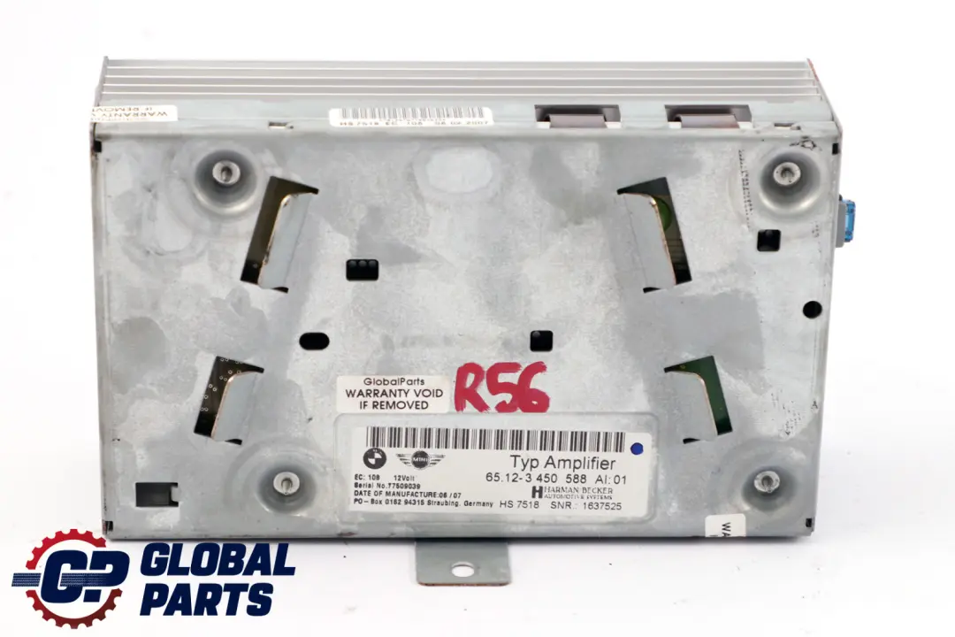 Mini Cooper R55 R56 Harman Becker Hi-Fi Audio System Amplifier - SKU 3450588 - Part number 3450756