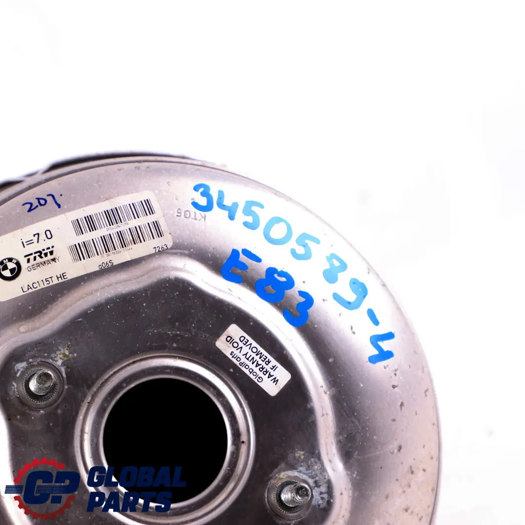Brake Booster Servo Unit Tank Reservoir 3403547 to BMW X3 Series E83 with Part number 3450589 BMW X3 Series E83 Brake Booster Servo Unit Tank Reservoir 3403547 - SKU 3450589-4 - Part number 3450589