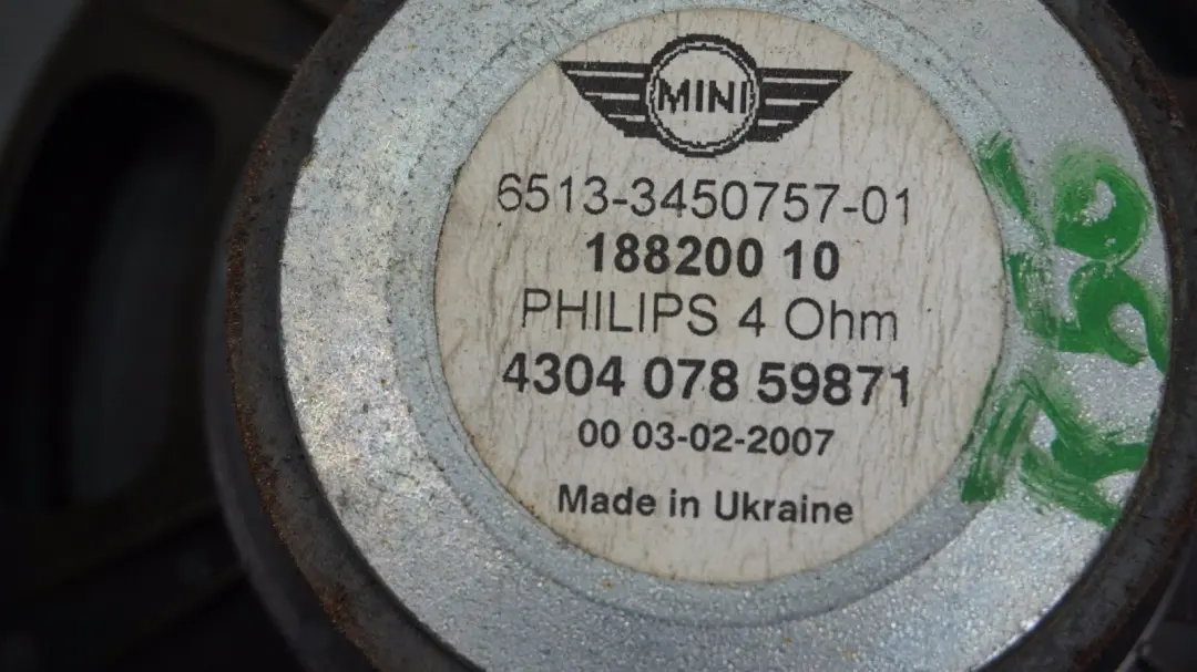 Haut-Parleur Audio Stereo pour Mini R55 R56 R57 LCI à propos du numéro de pièce 3450757 Mini R55 R56 R57 LCI Haut-Parleur Audio Stereo - SKU 3450757 - Numéro de pièce 3450757