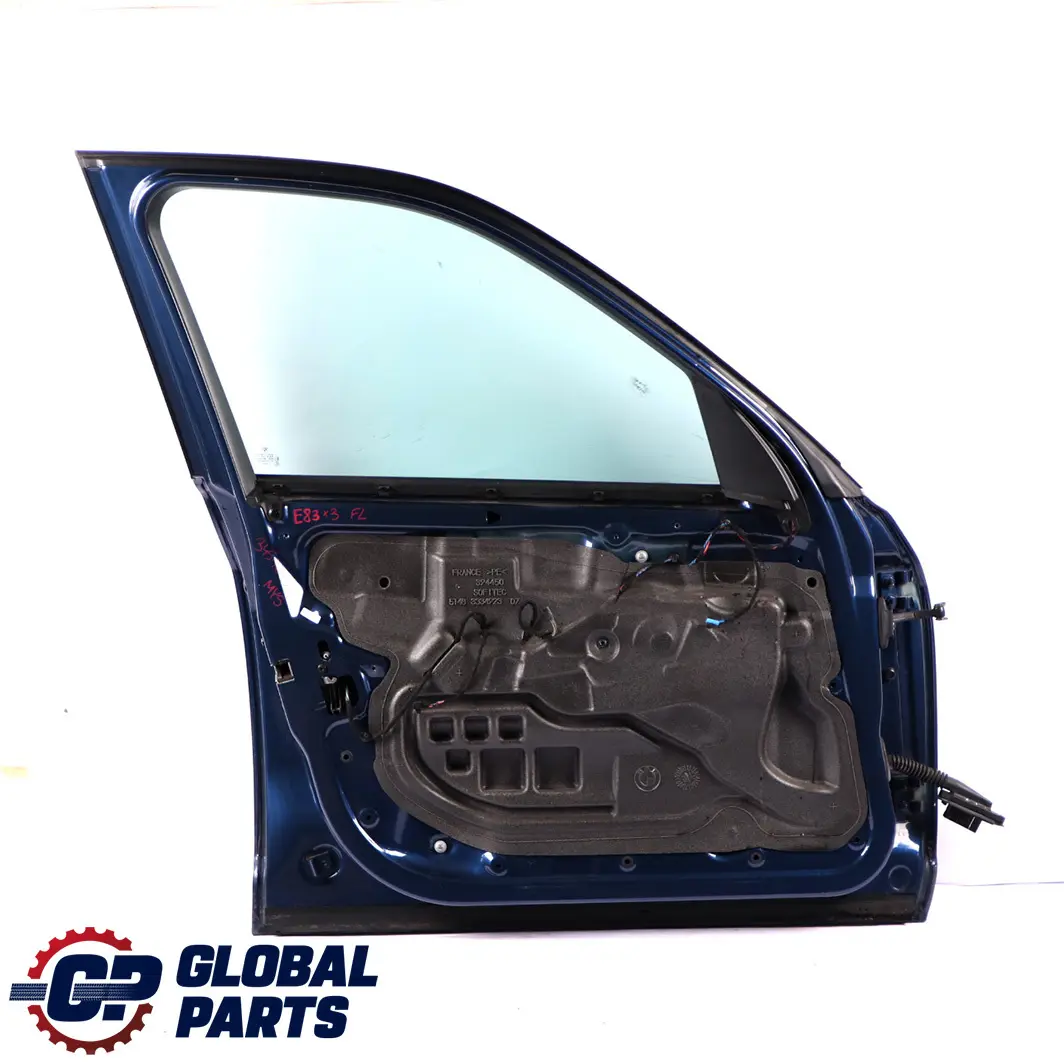 Door Front Left N/S Mysticblau Mystic Blue Metallic - A07 to BMW X3 Series E83 with Part number 3451015 BMW X3 Series E83 Door Front Left N/S Mysticblau Mystic Blue Metallic - A07 - SKU 3451015-MYS - Part number 3451015