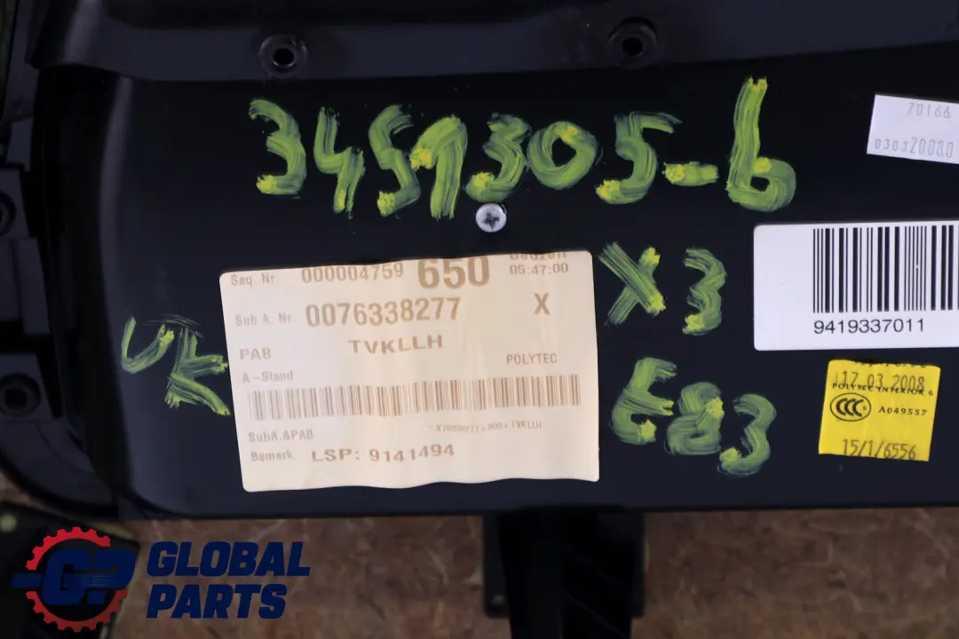 BMW E83 X3 LCI Boczek tapicerka drzwi lewy tył - SKU 3451305 - Numer Części 3451305