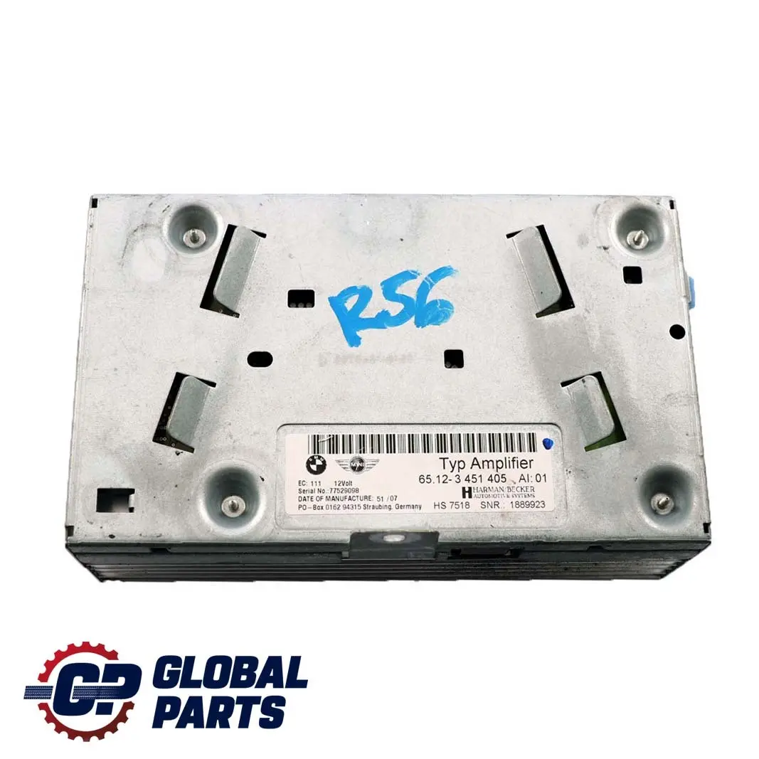 Audio Amplifier Harman Becker Hi-Fi System Booster to Mini R55 R56 with Part number 3451405 Mini R55 R56 Audio Amplifier Harman Becker Hi-Fi System Booster - SKU 3451405 - Part number 3451405