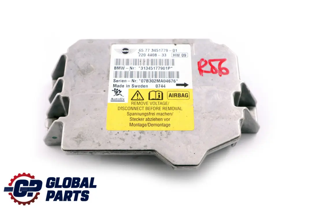 Moduł Sterownik Poduszek Airbag do Mini Cooper One R55 R56 o numerze 3451779 Mini Cooper One R55 R56 Moduł Sterownik Poduszek Airbag - SKU 3451779 - Numer Części 3451779