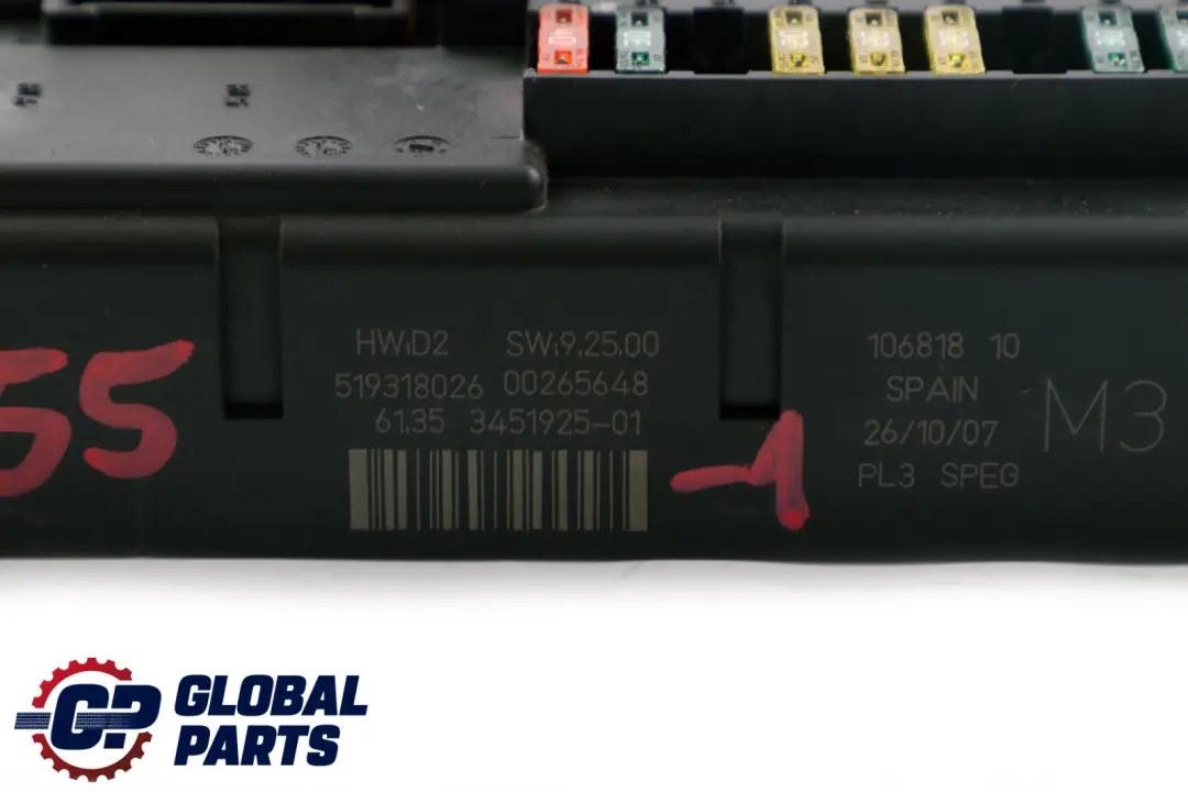 Caja de Distribución de Fusibles High SPEG DC/DC M3 para Mini Cooper One R55 con número de pieza 3451925 Mini Cooper One R55 Caja de Distribución de Fusibles High SPEG DC/DC M3 - SKU 3451925-1 - Número de pieza 3451925