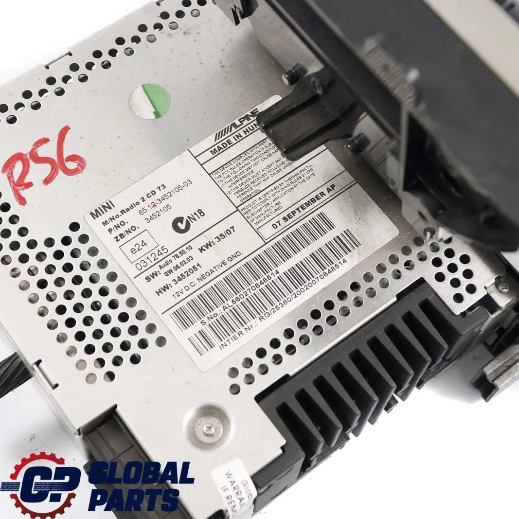 BMW Mini Cooper One R55 R56 R57 Radio Boost CD Player Head Unit - SKU 3452105 - Part number 3452105