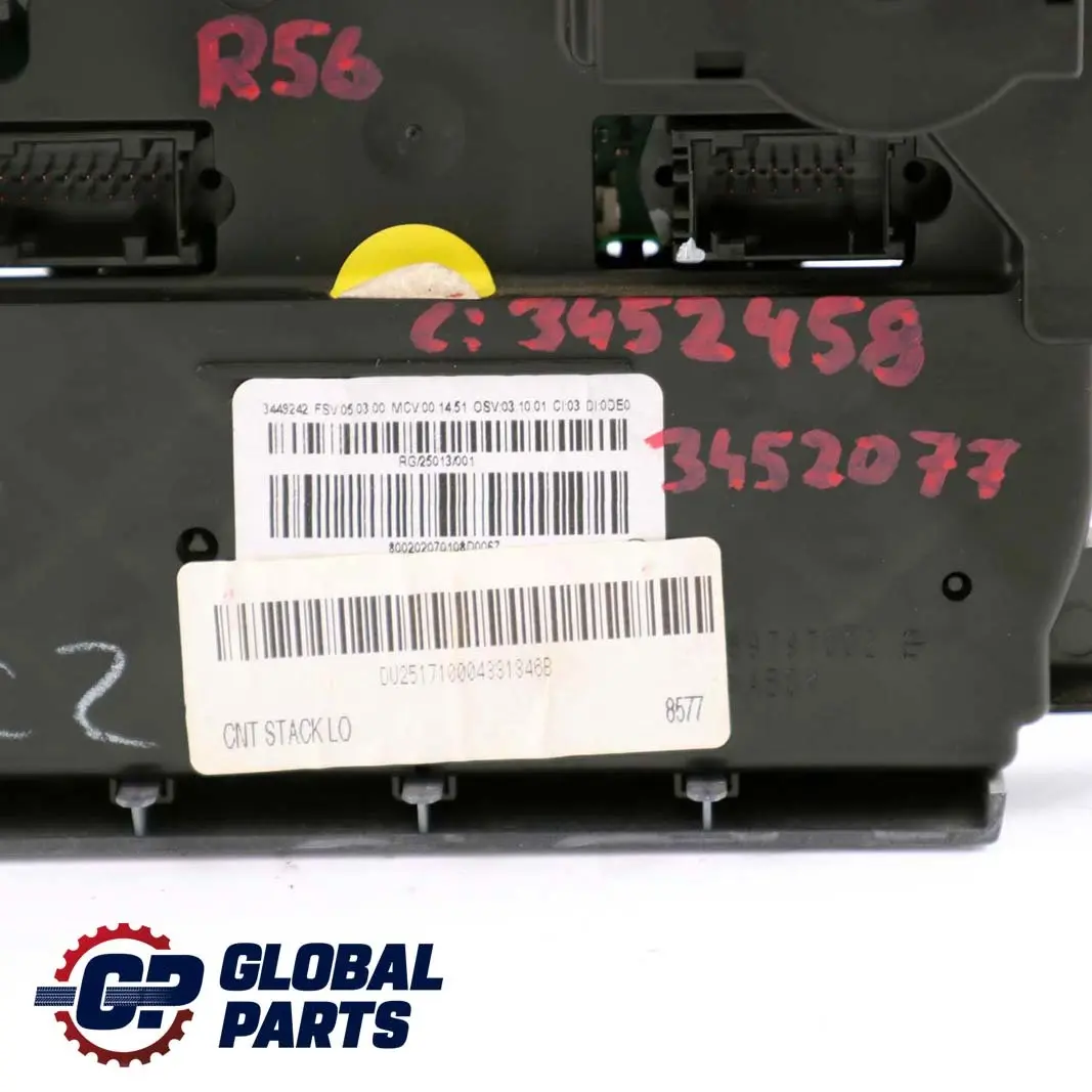 Chauffage Unite de Commande Interrupteur pour Mini Clubman R55 Cooper R56 à propos du numéro de pièce 3452458 Mini Clubman R55 Cooper R56 Chauffage Unite de Commande Interrupteur - SKU 3452458 - Numéro de pièce 3452458