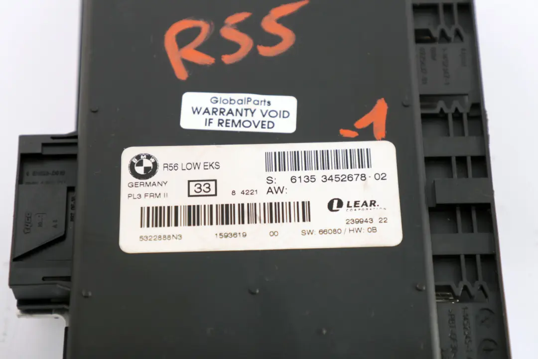 FuĂźraum Lichtmodul ECU LOW EKS Lear PL3 FRM II für Mini Cooper R55 mit Teilenummer 3452678 Mini Cooper R55 FuĂźraum Lichtmodul ECU LOW EKS Lear PL3 FRM II - SKU 3452678-1 - Teilenummer 3452678