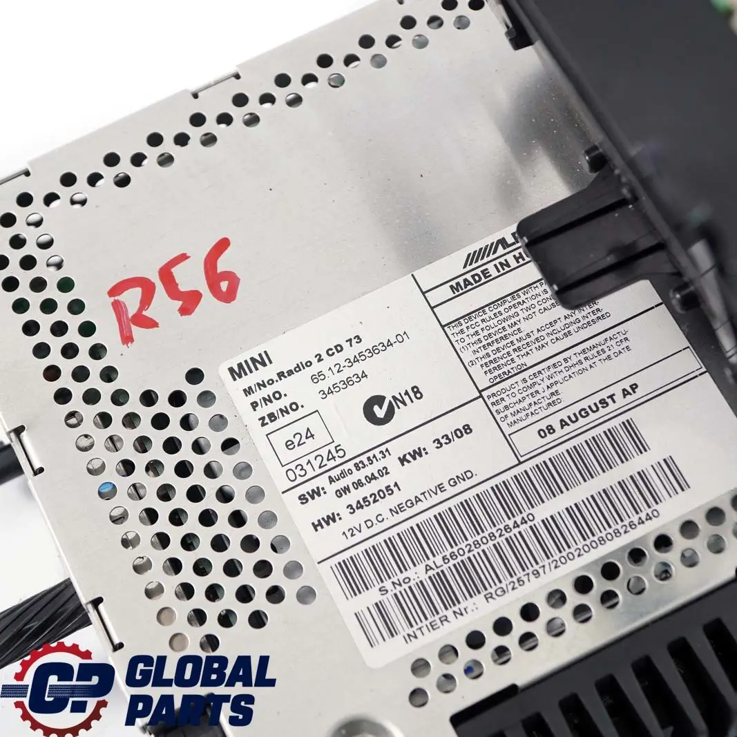 MINI R55 R56 R57 Radio CD Radioodtwarzacz - SKU 3453634 - Numer Części 3453634