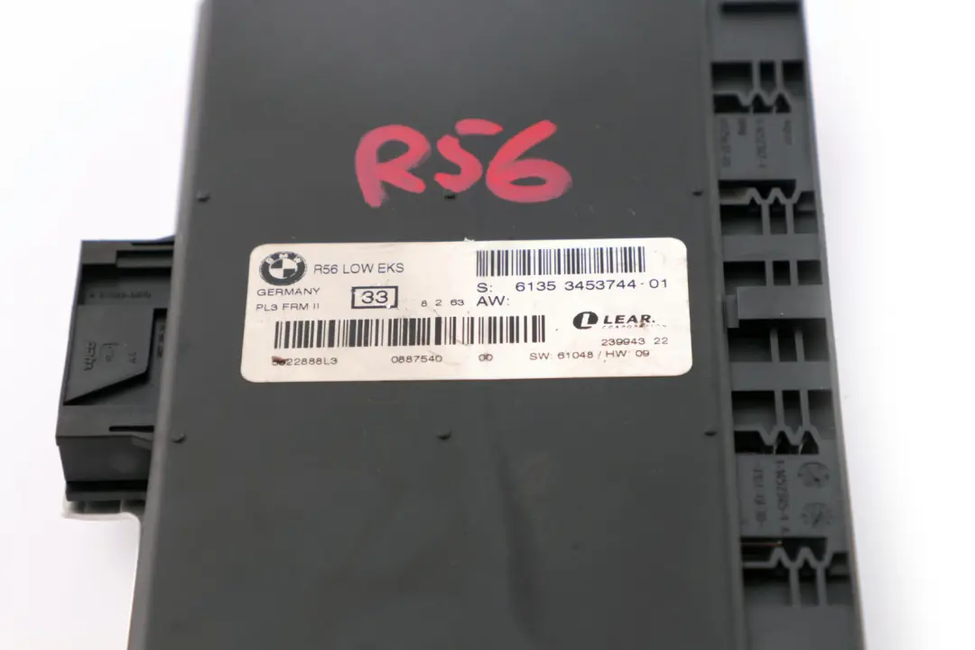 Modulo luce plafoniera ECU LOW EKS Lear PL3 FRM II per Mini Cooper R56 con numero di parte 3453744 Mini Cooper R56 Modulo luce plafoniera ECU LOW EKS Lear PL3 FRM II - SKU 3453744 - Numero di parte 3453744