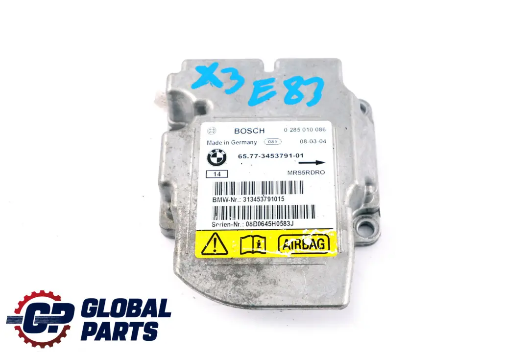 Crash System Control Unit Module ECU to BMW X3 E83 LCI with Part number 3453791 BMW X3 E83 LCI Crash System Control Unit Module ECU - SKU 3453791 - Part number 3453791