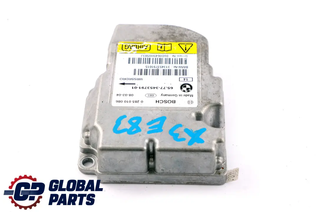 BMW X3 E83 LCI Crash System Control Unit Module ECU - SKU 3453791 - Part number 3453791