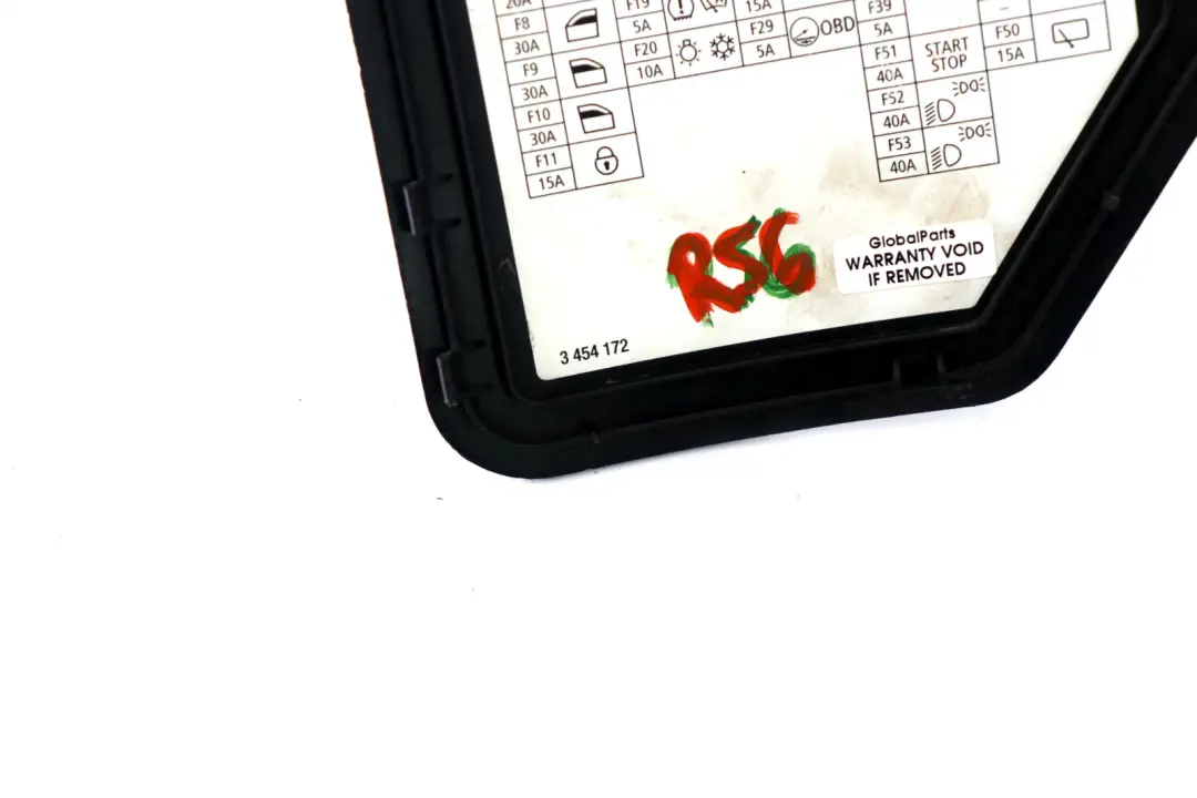 Caja De fusibles Etiqueta Recubrimiento para Mini One Cooper R56 R55 con número de pieza 3454172 Mini One Cooper R56 R55 Caja De fusibles Etiqueta Recubrimiento - SKU 3454172 - Número de pieza 3454172