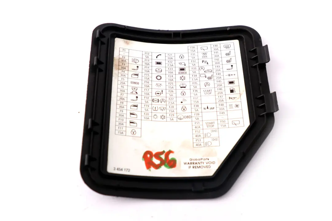 Adesivo Sicherungsbelegung per Mini One Cooper R56 R55 con numero di parte 3454172 Mini One Cooper R56 R55 Adesivo Sicherungsbelegung - SKU 3454172 - Numero di parte 3454172