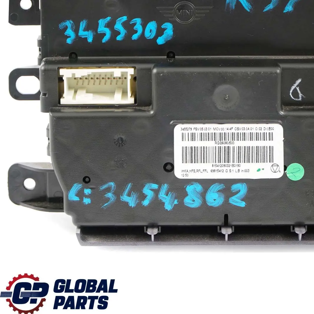 R57N LCI Bedienteil Climatizzatore Automatico 69817002 per Mini Cooper R57 con numero di parte 3454862 Mini Cooper R57 R57N LCI Bedienteil Climatizzatore Automatico 69817002 - SKU 3454862 - Numero di parte 3454862
