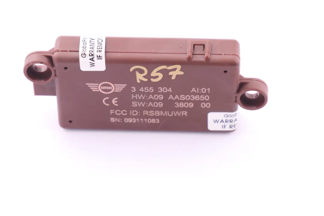 DWA Door Alarm Theft Deterrent System Unit to Mini R57 Cabrio with Part number 3455304 Mini R57 Cabrio DWA Door Alarm Theft Deterrent System Unit - SKU 3455304 - Part number 3455304