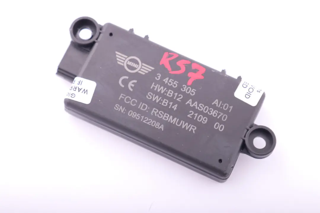 R57N R58 R59 DWA-Rele del sistema De alarma ECU 6575 para Mini R57 con número de pieza 3455305 Mini R57 R57N R58 R59 DWA-Rele del sistema De alarma ECU 6575 - SKU 3455305 - Número de pieza 3455305
