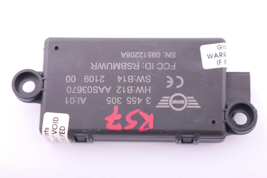 Mini R57 R57N R58 R59 DWA-Alarm System Relay ECU 6575 - SKU 3455305 - Part number 3455305