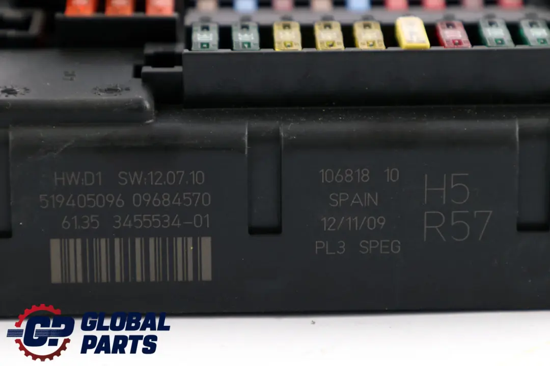 High PL3 SPEG DC/DC H5 Caja De distribucion De fusibles para Mini One R57 con número de pieza 3455534 Mini One R57 High PL3 SPEG DC/DC H5 Caja De distribucion De fusibles - SKU 3455534 - Número de pieza 3455534