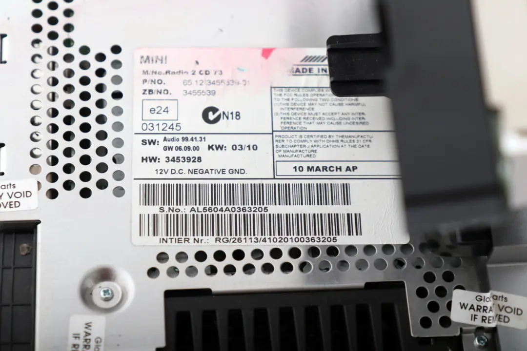  Radio Boost CD Mini R55 R56 R57 Player Haupteinheit - SKU 3455539 - Teilenummer 3455539