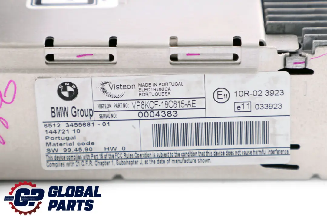 Radio Wave Unite Principale du Lecteur CD pour Mini Cooper One R55 R56 à propos du numéro de pièce 3455681 Mini Cooper One R55 R56 Radio Wave Unite Principale du Lecteur CD - SKU 3455681 - Numéro de pièce 3455681