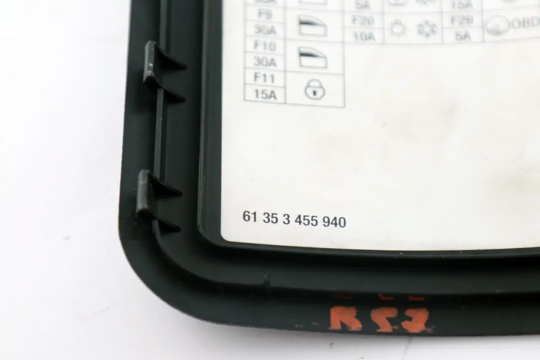 Mini Cooper Cabrio R57 R60 Fuse Box Label Trim Cover - SKU 3455940 - Part number 3455940