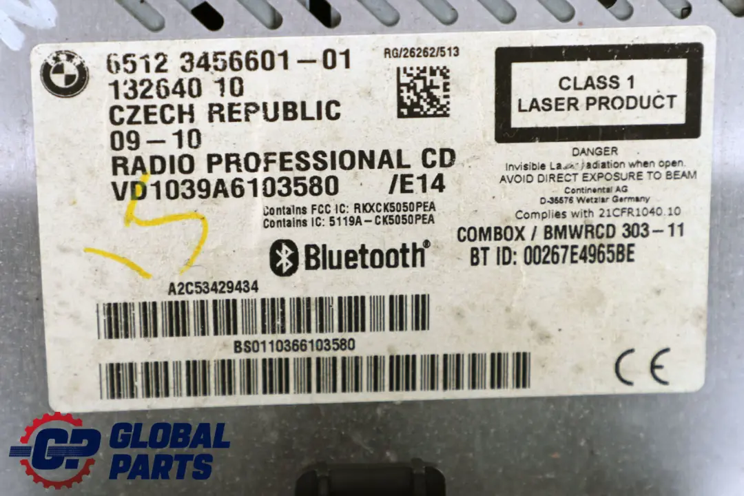 Mini Cooper One R55 R56 R57 LCI R60 Radio Boost CD Player Unit Head - SKU 3456601 - Part number 3456872