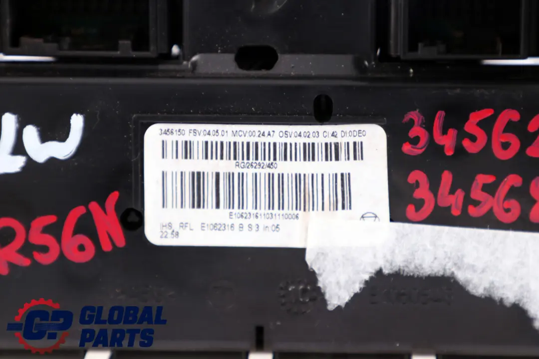 Mini R56 LCI R58 Calentador Unidad de Control Interruptor Asiento Calefactable - SKU 3456812 - Número de pieza 3456812