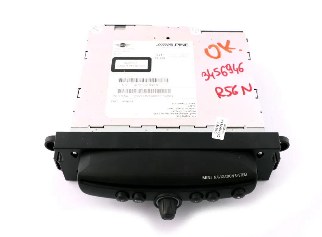 CHAMP 2 Navigation 9270726 to Mini Cooper R55 R56 R57 LCI R58 R59 with Part number 3456946 Mini Cooper R55 R56 R57 LCI R58 R59 CHAMP 2 Navigation 9270726 - SKU 3456946 - Part number 3456946