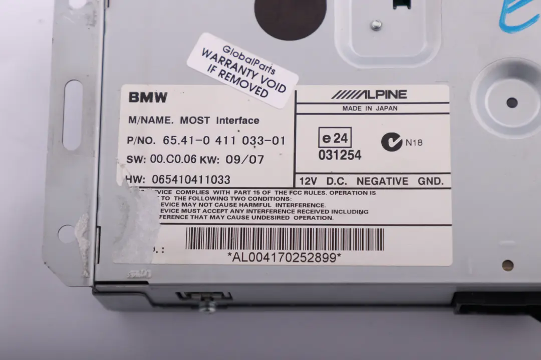 iPod Most Interface BMW E60 E65 E81 E87 E90 Module Alpine 0  - SKU 411033 - Part number 411033