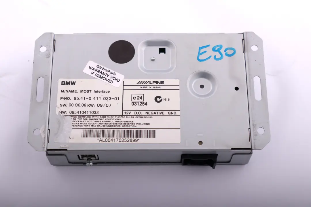 iPod Most Interface BMW E60 E65 E81 E87 E90 Module Alpine 0 to with Part number 411033 iPod Most Interface BMW E60 E65 E81 E87 E90 Module Alpine 0 - SKU 411033 - Part number 411033