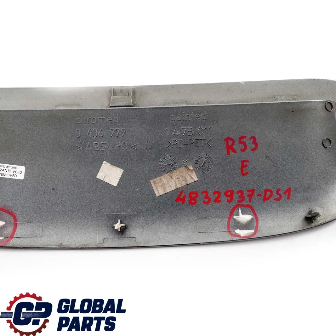 Entree D'Air Rabat Sombre Silver 1473011 pour Mini Cooper S R52 R53 à propos du numéro de pièce 4832937 Mini Cooper S R52 R53 Entree D'Air Rabat Sombre Silver 1473011 - SKU 4832937-DS1 - Numéro de pièce 4832937