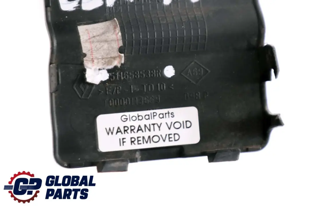 Bumper Towing Hitch Eye Cover Flap Black to Renault Clio IV Rear with Part number 511658538R Renault Clio IV Rear Bumper Towing Hitch Eye Cover Flap Black - SKU 511658538R - Part number 511658538R