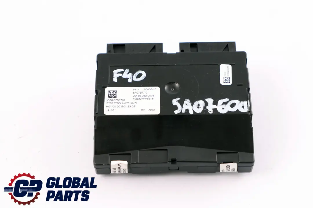 BMW F40 riscaldatore aria condizionata sistema di controllo Modulo 5A075F7 - SKU 5A07600 - Numero di parte 5A07600